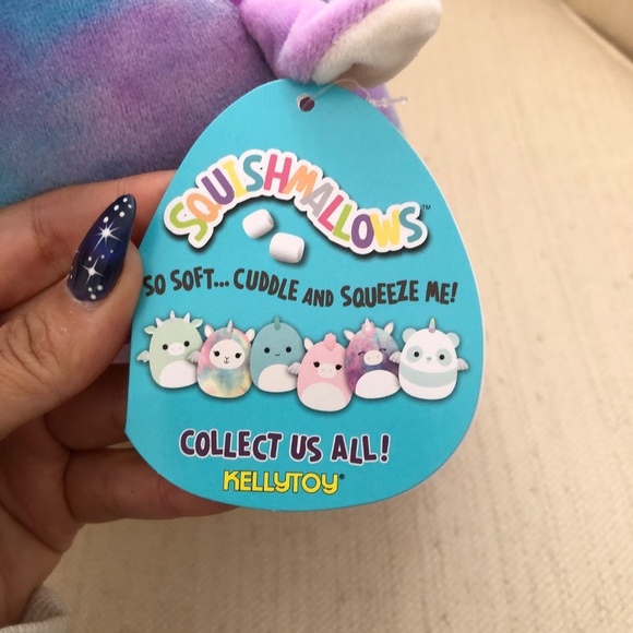 NWT Squishmallow Aurora 8" Blue + Purple Tie Dye Unicorn from 2020! - Picture 4 of 7